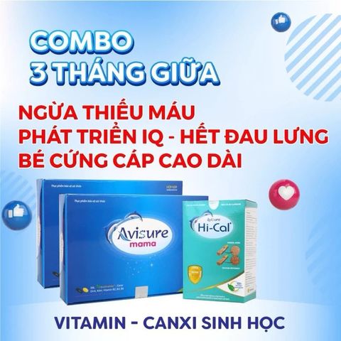 Combo Vitamin Avisure Mama 60 viên & Canxi HiCal 60 viên - Bổ sung sức khỏe thiết yếu cho mẹ bầu và người cần canxi