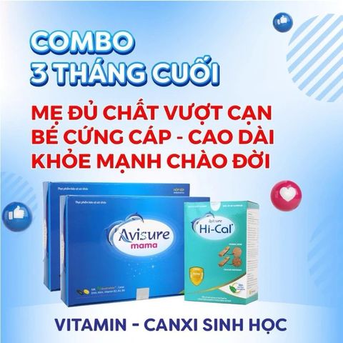 Combo Vitamin Avisure Mama 60 viên & Canxi HiCal 60 viên - Bổ sung sức khỏe thiết yếu cho mẹ bầu và người cần canxi
