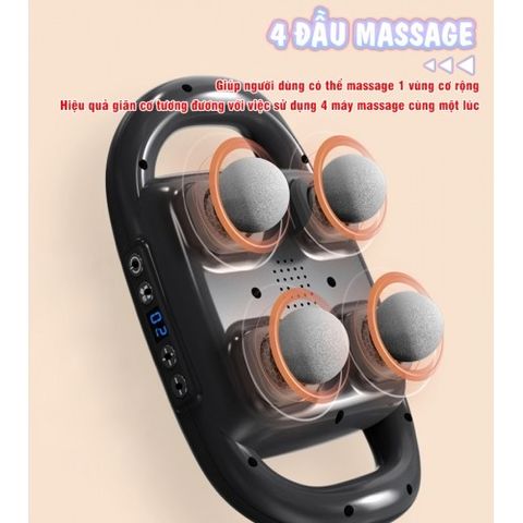 Máy đấm lưng 4 đầu Nikio NK-272 cầm tay - 6 chế độ, 20 tốc độ massage giúp giảm đau nhức mỏi, giãn cơ toàn thân