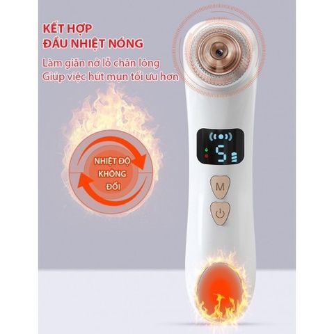 Máy hút mụn đầu đen kết hợp massage nhiệt nóng Nikio NK-220 - 6 đầu hút