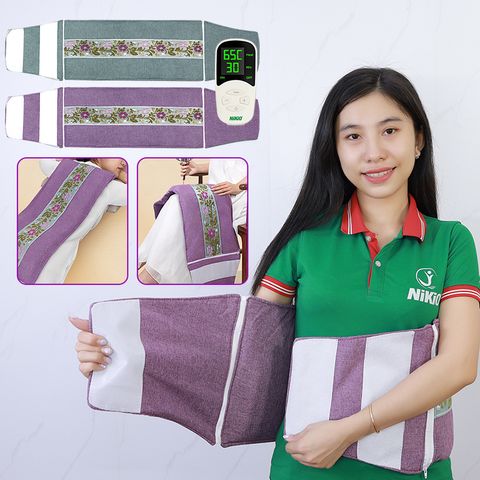 Đệm Nhiệt Sưởi Ấm Toàn Thân Nikio NK-202 - 105W, 10 Mức Nhiệt, Remote Điều Khiển, Thiết Kế Đai Đeo Tiện Lợi, Giúp Giảm Đau Cơ Bắp