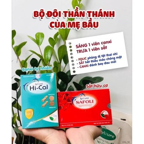 Combo Sắt Hữu Cơ và Canxi Nano Avisure cho Bà Bầu - Dinh Dưỡng Toàn Diện, Hỗ Trợ Mẹ Khỏe và Bé Phát Triển Tốt