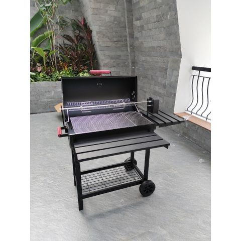 Bếp Nướng Than Hoa LANDMANN BBQ05 Có Mô Tơ Xoay - Thiết Kế Độc Đáo Cho Gia Đình, Picnic, Dã Ngoại, Nướng Thịt, Gà, Vịt