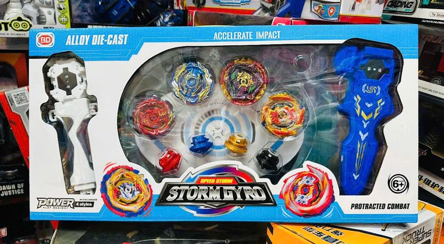 Đồ Chơi Con Quay 329-62 Có Tay Cầm và Sàn Thi Đấu - Alloy Die Cast Speed Storm Gyro Thú Vị Cho Trẻ Em