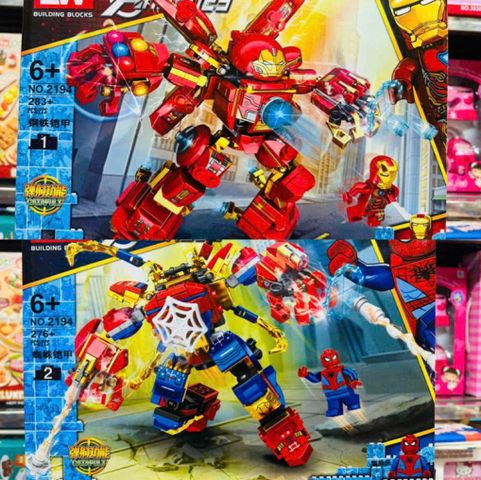 Đồ chơi lắp ráp Lego Siêu Anh Hùng - Spider-Man 2194-1 & Iron Man 2194-2 - Quà tặng fan Marvel hoàn hảo