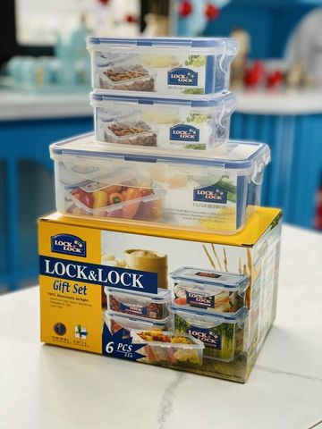Bộ 3 Hộp Bảo Quản Thực Phẩm LocknLock Classic - 1L & 2x350ml, Nhựa PP An Toàn, Thiết Kế Chống Thẩm Thấu, Dùng Để Tủ Lạnh & Lò Vi Sóng