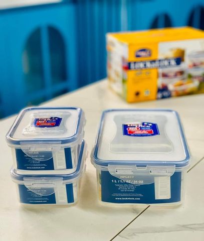 Bộ 3 Hộp Bảo Quản Thực Phẩm LocknLock Classic - 1L & 2x350ml, Nhựa PP An Toàn, Thiết Kế Chống Thẩm Thấu, Dùng Để Tủ Lạnh & Lò Vi Sóng