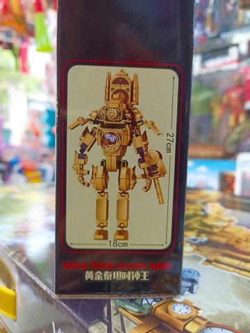 Đồ chơi lắp ráp Skibidi Toilet JX033 Gold Titan Clock King