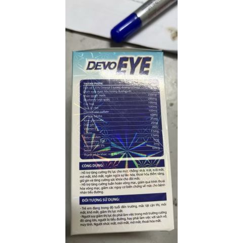 Viên Bổ Mắt DEVOEYE - Cải Thiện Thị Lực, Giảm Mỏi Mắt, Bảo Vệ Mắt Khỏi Tia UV và Ánh Sáng Xanh, Hỗ Trợ Sức Khỏe Toàn Diện