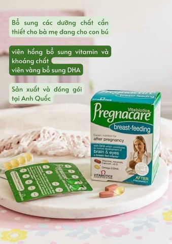 Vitamin Tổng Hợp Pregnacare Cho Mẹ Sau Sinh - Hỗ Trợ Lợi Sữa và Phát Triển Não Bộ Trẻ Sơ Sinh, 84 Viên Bổ Sung Dinh Dưỡng