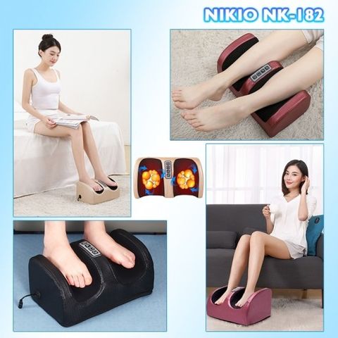 Máy Massage Chân Nikio NK-182 Đa Năng - Con Lăn 3D Sưởi Ấm Giảm Đau, Thiết Kế Sang Trọng, Giao Hàng Toàn Quốc