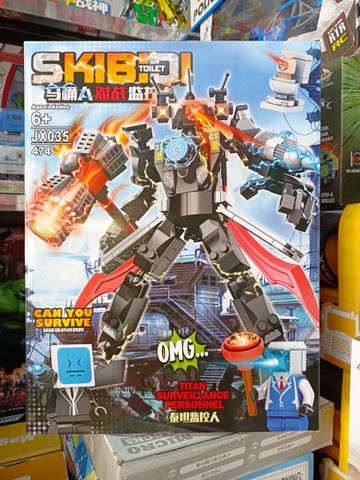 Bộ đồ chơi lắp ráp Skibidi Toilet JX035 - Titan Surveillance Personnel Lego - Đồ Chơi Giáo Dục Thú Vị Cho Trẻ Em