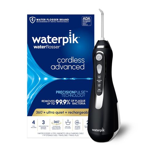 Máy tăm nước Waterpik Cordless Advanced 2.0 WP-582 - Thiết kế không dây, 4 đầu, sạc nhanh, phù hợp du lịch và chăm sóc răng miệng hiệu quả.