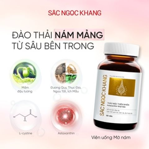 Viên uống Sắc Ngọc Khang Vi tảo lục giảm nám da và tàn nhang - Chiết xuất Astaxanthin Nhật Bản, làm sáng và săn chắc da