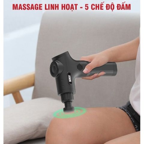 Súng Massage Cầm Tay Nikio NK-170B - 6 Đầu Massage & 5 Chế Độ, Giúp Giảm Đau Cơ Bắp Tại Nhà - Thiết Bị Chăm Sóc Sức Khỏe Đa Năng