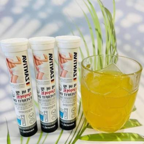 Viên Sủi Giảm Cân Zantiva Everfit Diet Hàn Quốc - Tăng Cường Đốt Cháy Mỡ, Kiềm Chế Cảm Giác Thèm Ăn, Vị Chanh Vàng Dễ Uống