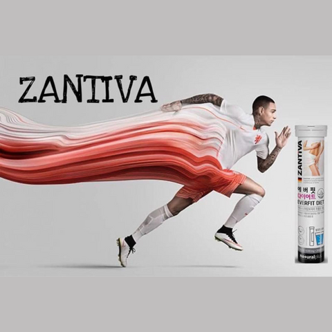 Viên Sủi Giảm Cân Zantiva Everfit Diet Hàn Quốc - Tăng Cường Đốt Cháy Mỡ, Kiềm Chế Cảm Giác Thèm Ăn, Vị Chanh Vàng Dễ Uống