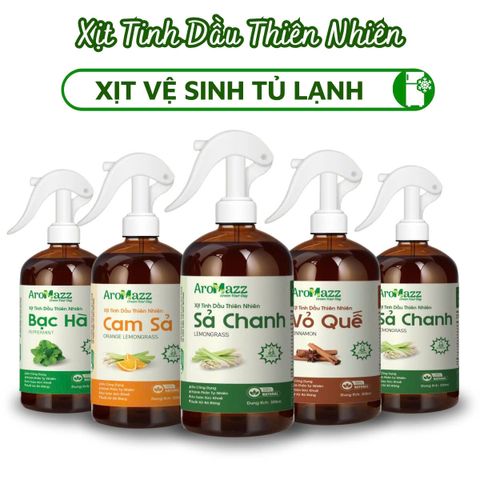 Xịt Khử Mùi Tủ Lạnh AroMazz 300ml - Tinh Dầu Thiên Nhiên, Khử Mùi, Xua Đuổi Côn Trùng, Hương Thơm Tươi Mát, Sử Dụng Hàng Ngày