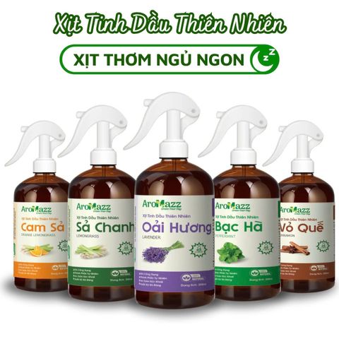 Xịt Thơm Phòng Ngủ AroMazz 300ml - Tinh Dầu Thiên Nhiên Khử Mùi, Ngủ Ngon, Xua Đuổi Côn Trùng, Hương Oải Hương Thư Giãn