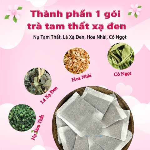 Trà Tam Thất Xạ Đen - Hỗ Trợ Ngủ Ngon, Cải Thiện Giấc Ngủ, Tăng Cường Sức Đề Kháng - Thảo Mộc Tự Nhiên 90Gram