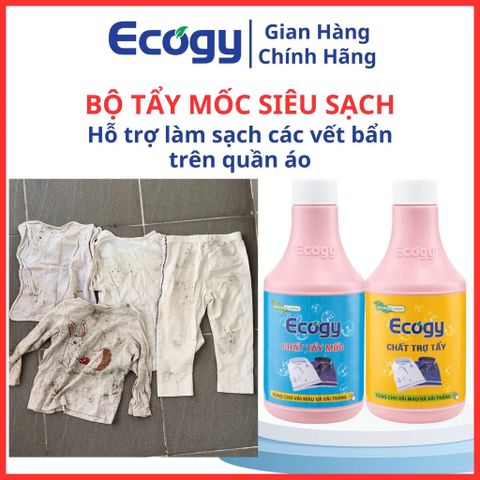 Bộ Tẩy Mốc Quần Áo Ecogy - Giải Pháp Làm Sạch Vết Bẩn Hiệu Quả Cho Vải Màu và Trắng, Dễ Dàng Sử Dụng