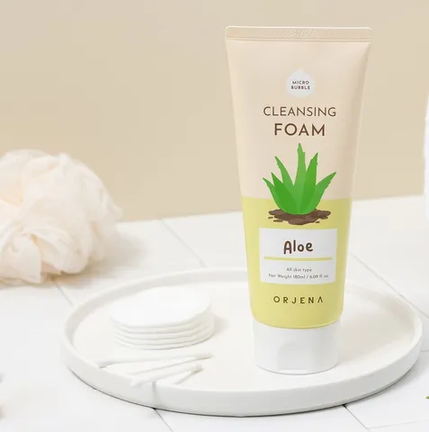 Sữa Rửa Mặt Orjena Chiết Xuất Nha Đam 180ML - Sạch Da, Cấp Ẩm, Phù Hợp Mọi Loại Da, Không Chất Phụ Gia, Hàn Quốc