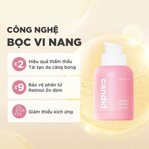 Bộ đôi Candid Retinol 1.0% + B5 cica10ml Kháng Lão Hóa, Cải Thiện Nếp Nhăn