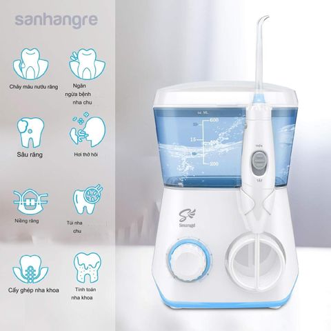 Máy Tăm Nước Smaragd FC165 - 600ml, 10 Mức Áp Lực, 6 Đầu Tăm, Dùng Gia Đình, Công Suất 18W, Sạch Khỏe Răng Miệng