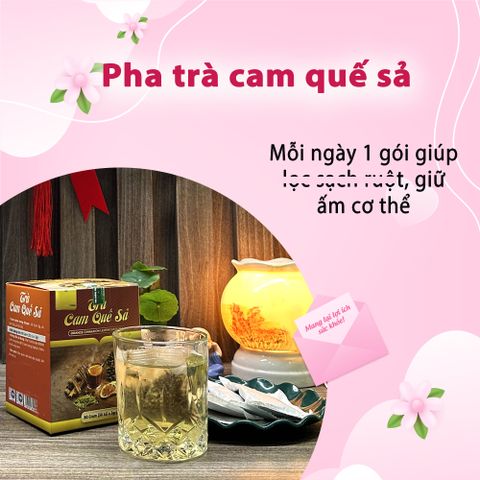 Trà Cam Quế Sả Hộp 30 Gói Túi Lọc - Thảo Dược Giữ Ấm, Tăng Cường Tiêu Hóa, Hỗ Trợ Sức Khỏe Từ Thiên Nhiên