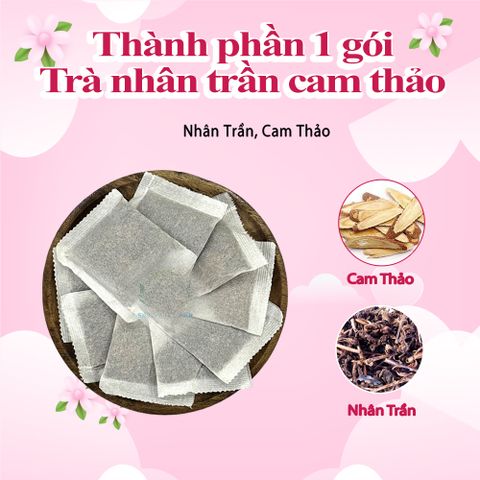 Trà Nhân Trần Cam Thảo - Hộp 30 Túi Lọc Thảo Dược Giúp Thanh Nhiệt - Trà Việt Nam Chất Lượng Cao