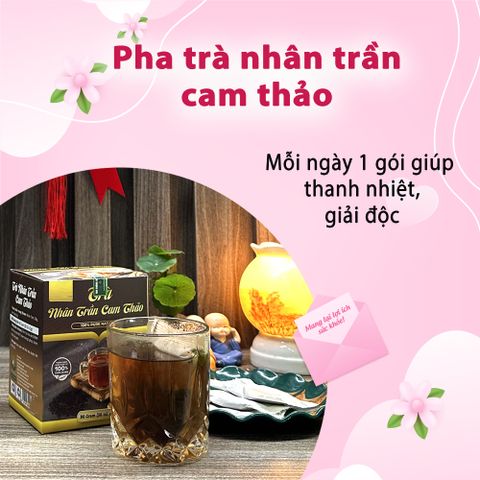 Trà Nhân Trần Cam Thảo - Hộp 30 Túi Lọc Thảo Dược Giúp Thanh Nhiệt - Trà Việt Nam Chất Lượng Cao