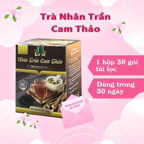 Trà Nhân Trần Cam Thảo - Hộp 30 Túi Lọc Thảo Dược Giúp Thanh Nhiệt - Trà Việt Nam Chất Lượng Cao