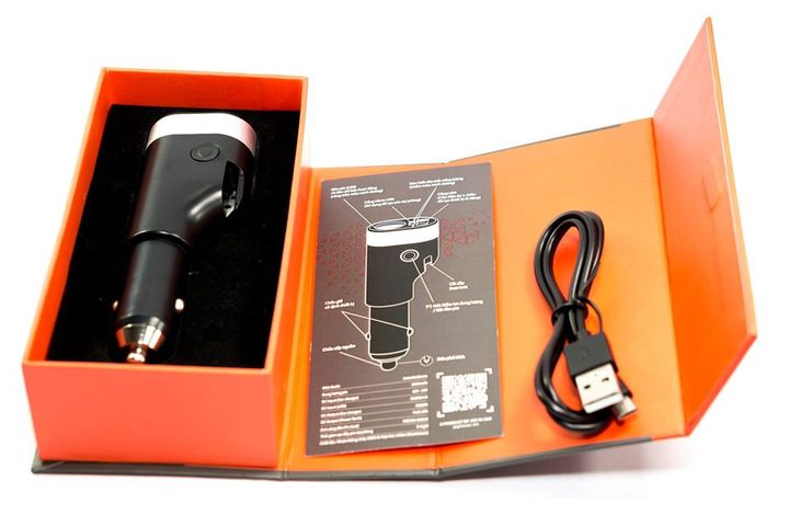 Tẩu Sạc Đa Năng 6 Trong 1 Kiêm Búa Thoát Hiểm - Thiết Bị Tiện Ích Dành Cho Xe Hơi, Đèn Pin LED, Cắt Dây An Toàn, Bảo Hành 1 Năm