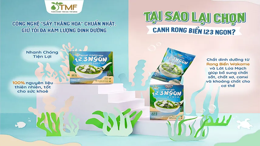 Canh Rong Biển Ăn Liền Tâm Minh Foods - Hộp 10 Gói X 5.5g, Dinh Dưỡng Cao, Không Bột Ngọt, Lành Mạnh Cho Bé
