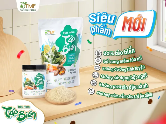 Bột Nêm Tảo Biển Tâm Minh Foods 350g - Không Bột Ngọt, Bổ Sung Sắt, Dinh Dưỡng Từ Đại Dương cho Sức Khoẻ Gia Đình