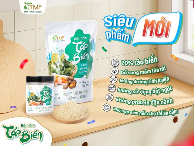 Bột Nêm Tảo Biển Tâm Minh Foods 900g - Gia Vị Tự Nhiên Không Chất Tạo Ngọt, Bổ Sung Sắt Cho Sức Khỏe Gia Đình