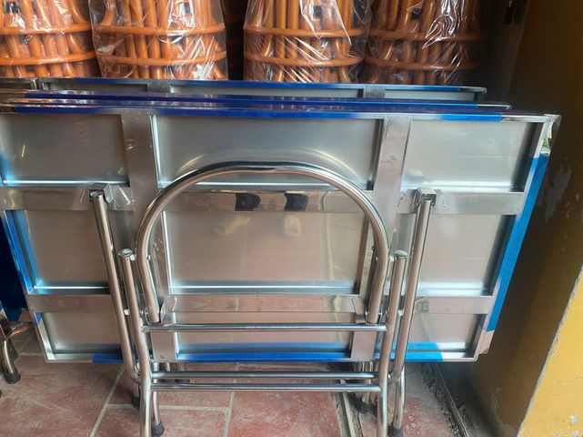 Bàn Inox gấp gọn cao cấp - chân to chắc chắn - bền đẹp