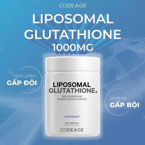 Gluatathion 1000mg của Codage giúp trung hoà độc tố, làm sáng da
