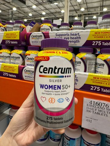 Viên uống Centrum Silver Ultra cho nữ trên 50 tuổi - 275 viên bổ sung vitamin và khoáng chất chăm sóc sức khỏe xương và tim mạch
