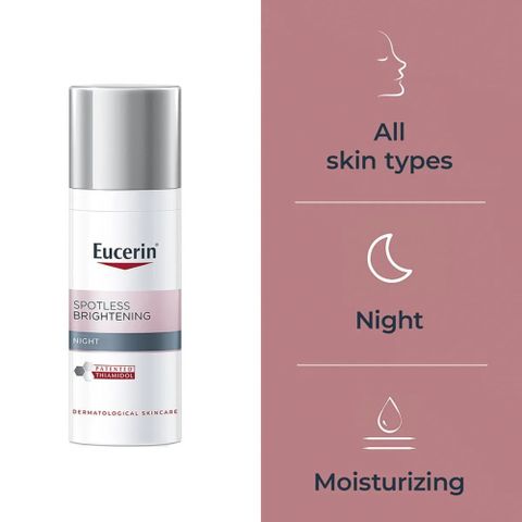 Kem Dưỡng Eucerin Spotless Brightening Night 50mL - Giúp Sáng Da, Mờ Nám, Phục Hồi Da, Dành Cho Mọi Loại Da