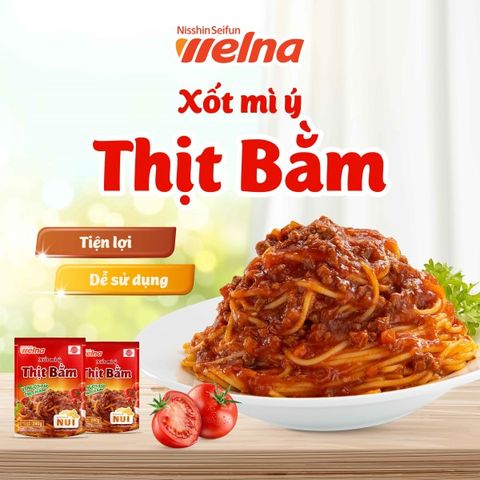 Xốt Mì Ý Nisshin Hương Vị Thịt Bằm 240g - Tiện Lợi Ready to Eat, Phù Hợp Với Mì, Nui, Tạm Thời Sử Dụng Ngay