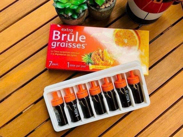 Nước Uống Giảm Béo Nội Tạng Milical Extra Brule Graisses 7 Ống 10ml - Detox Cam Dứa, Giảm Cân Khỏe Mạnh, Phù Hợp Với Người Béo Bụng