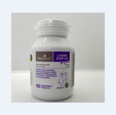 Viên uống tăng chiều cao Bio Island Lysine Step Up 60 viên - Hỗ trợ phát triển chiều cao và tăng cường sức đề kháng cho trẻ em từ 6 tuổi.