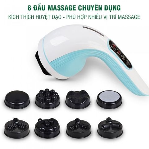 Máy Massage Cầm Tay Puli PL-607AC3 - 8 Đầu, 5 Chế Độ Massage Hồng Ngoại Giảm Cân, Giải Pháp Vòng Eo Thon Gọn Tại Nhà