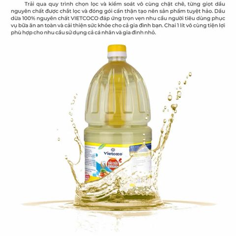 Dầu dừa Vietcoco cooking chai - 2 lít