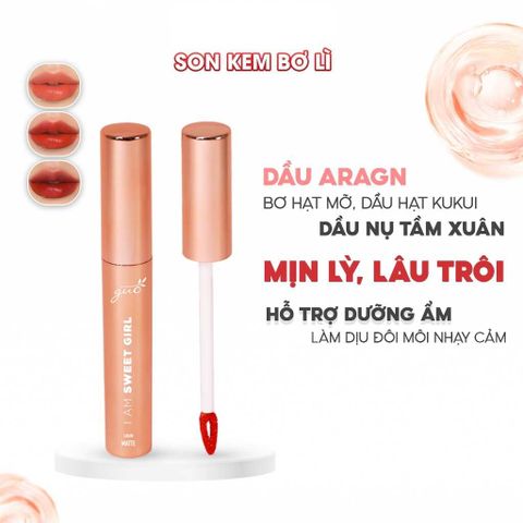 Son Kem Bơ Lì GUO 5g - Siêu Mịn Chống Khô Môi, Dưỡng Ẩm Với Dầu Thiên Nhiên, 8 Màu Xu Hướng