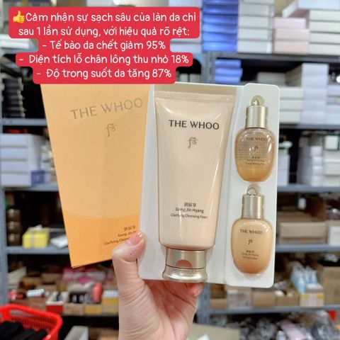 Sữa Rửa Mặt Dưỡng Ẩm The Whoo Gongjinhyang 180ml - Gel Tạo Bọt Chống Oxy Hóa, Dưỡng Sáng Da, Bộ Sản Phẩm Đặc Biệt