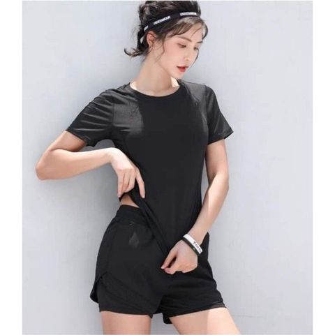 Bộ đồ tập gym nữ - Set đùi yoga tennis phối lưới, thoáng mát, chất liệu cao cấp, tặng kèm mút ngực, size M-L-XL, nhiều màu sắc