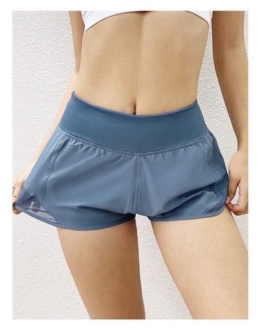 Quần Đùi Nữ Xanh Ngọc 2 Lớp Phối Lưới - Thoải Mái Khi Tập Luyện, Dây Kéo Sau Lưng, Thời Trang Đi Chơi