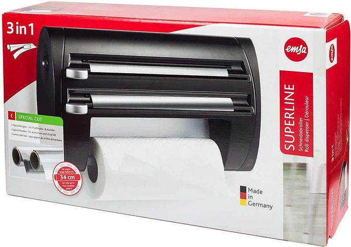 Dụng Cụ Cắt Giấy Nhà Bếp Emsa 509247 - Thiết Kế Tiện Lợi, Cắt Được Cuộn Giấy Rộng 34cm, Công Nghệ Cắt Độc Quyền Từ Đức
